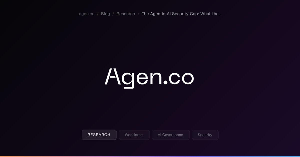 The Agentic AI Security Gap: What the Data Says (And How to Close It)