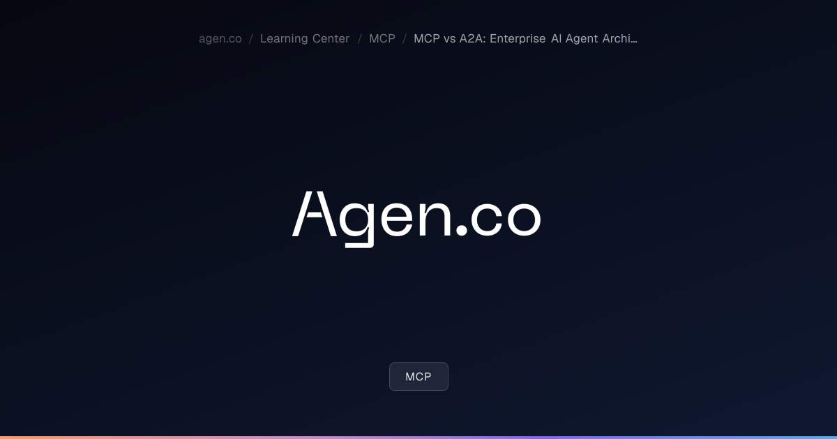 MCP vs A2A: Enterprise AI Agent Architecture